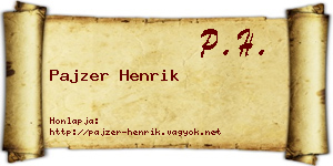 Pajzer Henrik névjegykártya